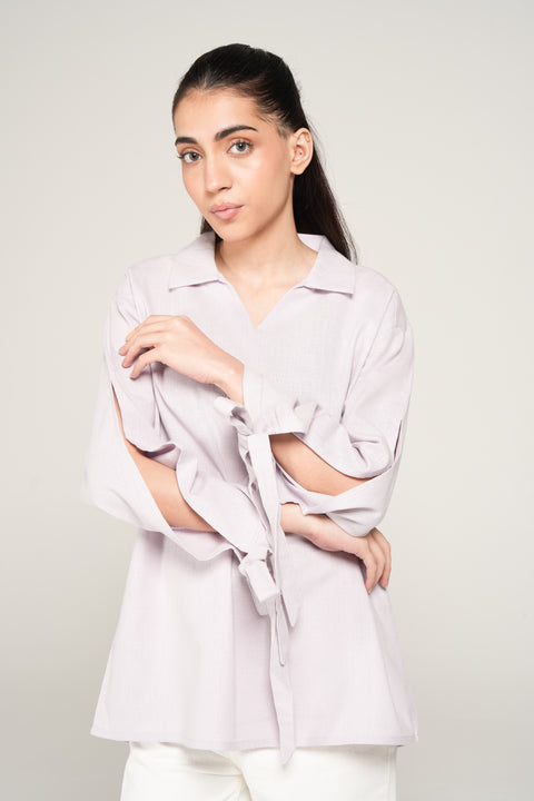 OVERSIZED TOP WITH SLEEVE DETAIL