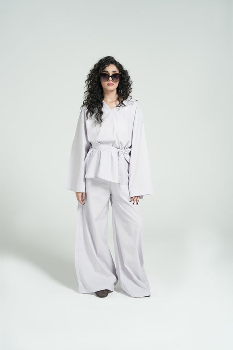 PINSTRIPED OVERSIZED TOP