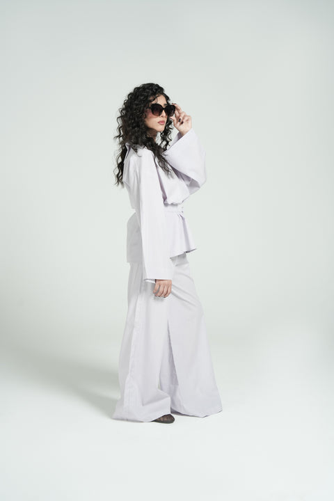 PINSTRIPED OVERSIZED TOP