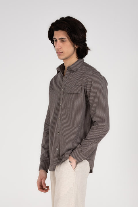 BUTTON DOWN DOBBY STRIPED SHIRT