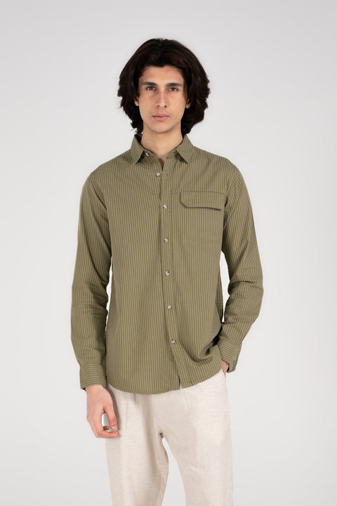 BUTTON DOWN DOBBY STRIPED SHIRT