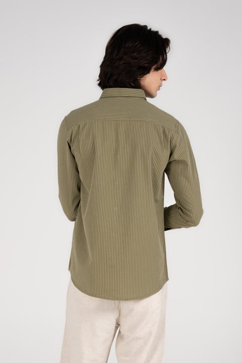 BUTTON DOWN DOBBY STRIPED SHIRT