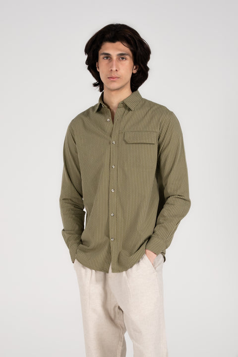 BUTTON DOWN DOBBY STRIPED SHIRT