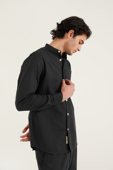 MANDARIN LINEN SHIRT