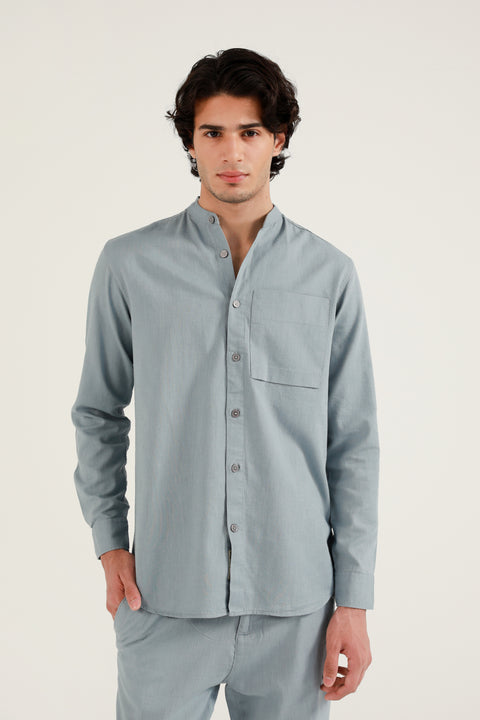 MANDARIN LINEN SHIRT