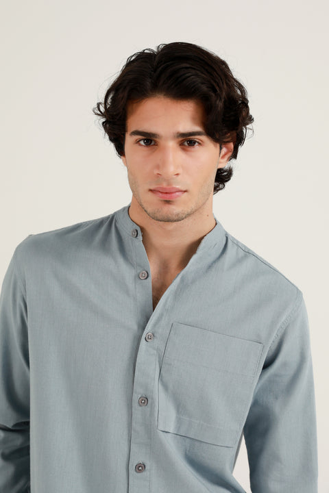 MANDARIN LINEN SHIRT