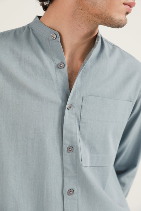 MANDARIN LINEN SHIRT