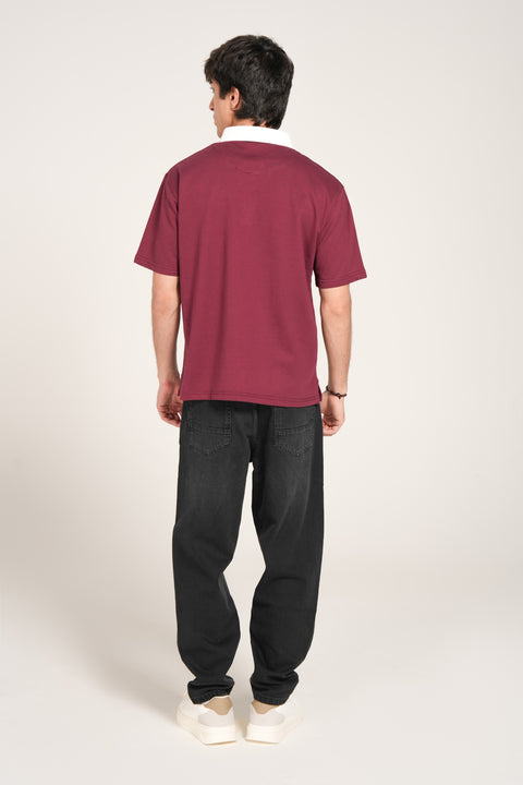 RELAXED FIT RUGBY POLO