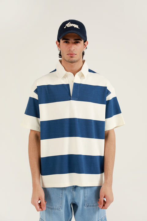 BAGGY FIT STRIPER POLO