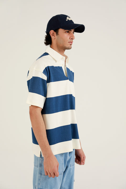 BAGGY FIT STRIPER POLO