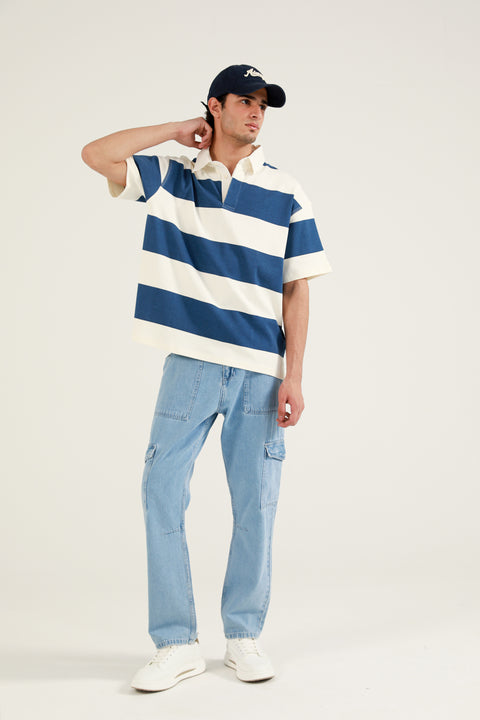 BAGGY FIT STRIPER POLO