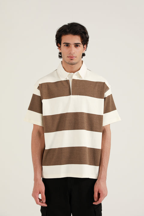 BAGGY FIT STRIPER POLO