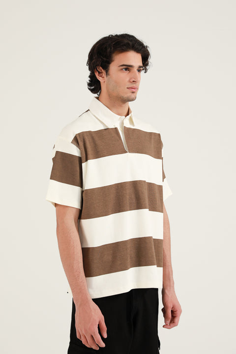 BAGGY FIT STRIPER POLO