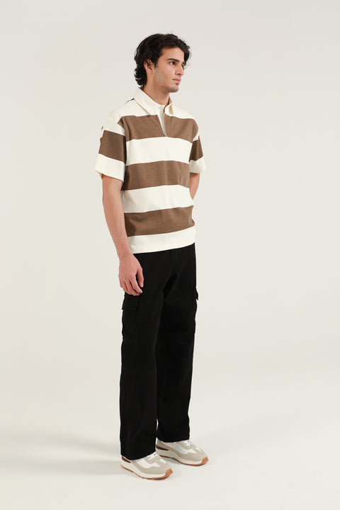 BAGGY FIT STRIPER POLO