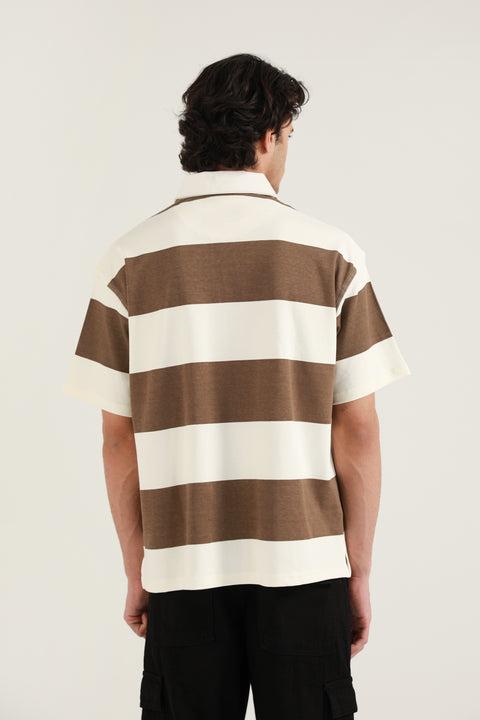BAGGY FIT STRIPER POLO