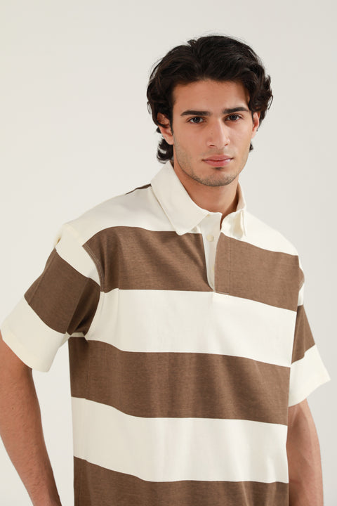 BAGGY FIT STRIPER POLO