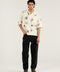 BOXY FIT TEXTURED PRINTED POLO