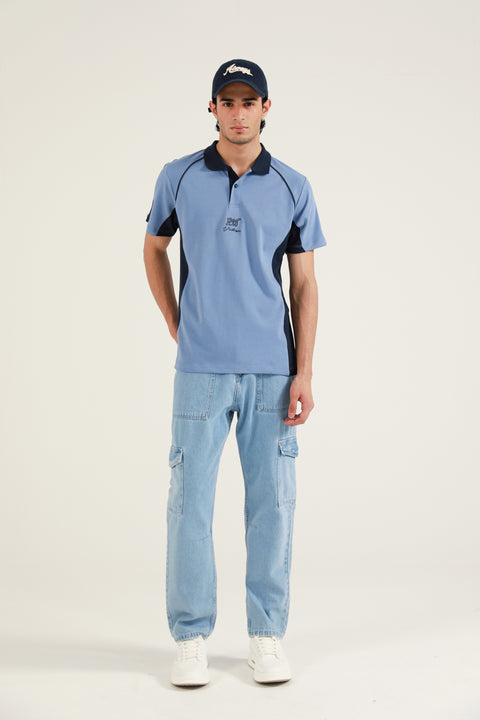 RAGLAN SLEEVE CONTRAST COLLAR POLO