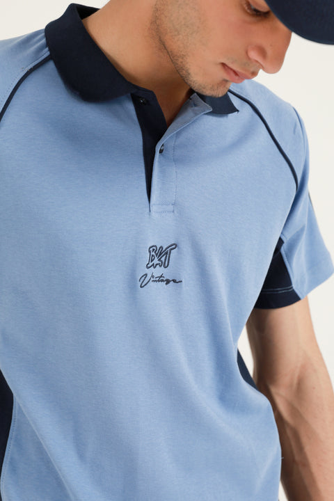 RAGLAN SLEEVE CONTRAST COLLAR POLO