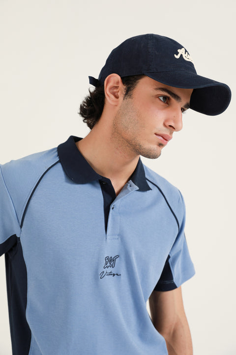 RAGLAN SLEEVE CONTRAST COLLAR POLO