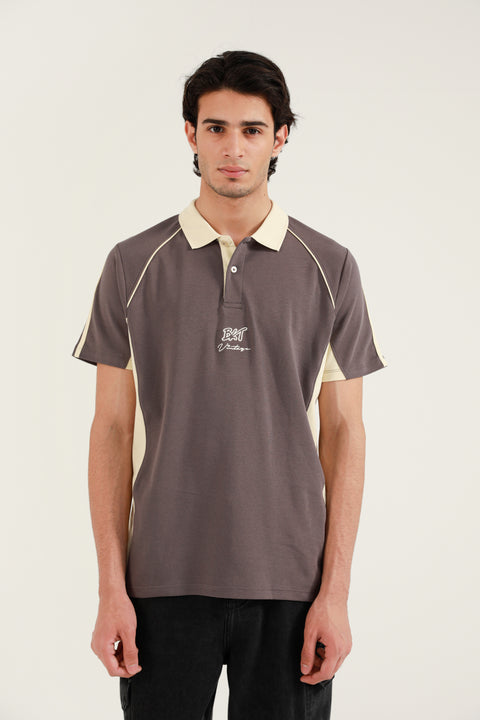 RAGLAN SLEEVE CONTRAST COLLAR POLO