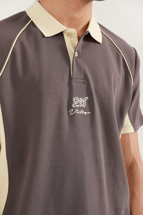 RAGLAN SLEEVE CONTRAST COLLAR POLO
