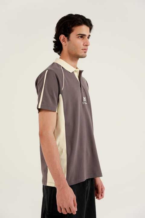 RAGLAN SLEEVE CONTRAST COLLAR POLO
