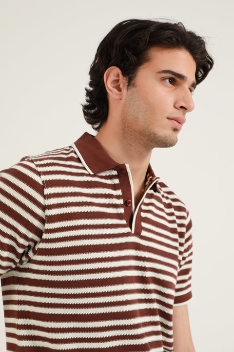 TEXTURED STRIPED POLO