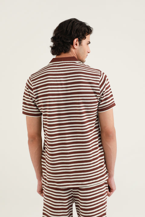 TEXTURED STRIPED POLO