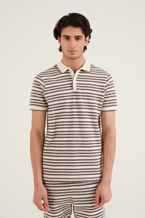 TEXTURED STRIPED POLO