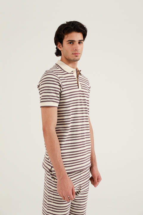 TEXTURED STRIPED POLO