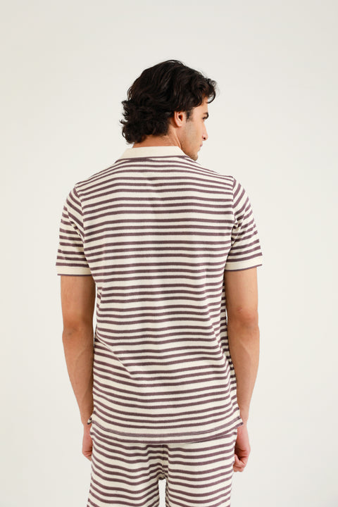 TEXTURED STRIPED POLO