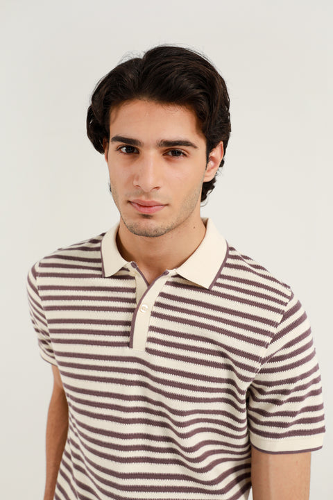 TEXTURED STRIPED POLO