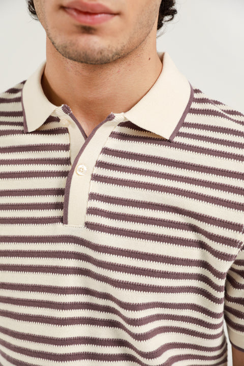 TEXTURED STRIPED POLO