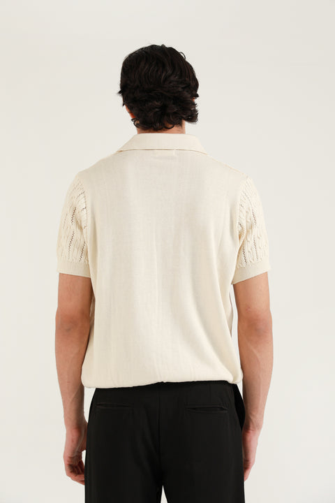JOHNNY COLLAR TEXTURED KNITTED POLO