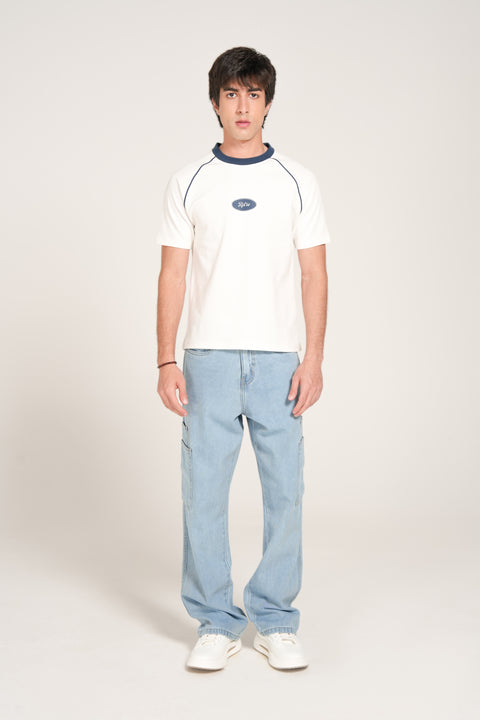 SLIM CROPPED TEXTURED TEE
