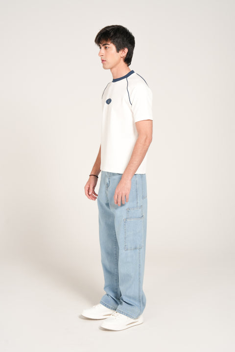 SLIM CROPPED TEXTURED TEE