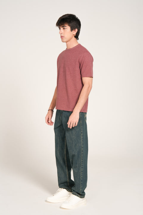 TEXTURED MELANGE TEE