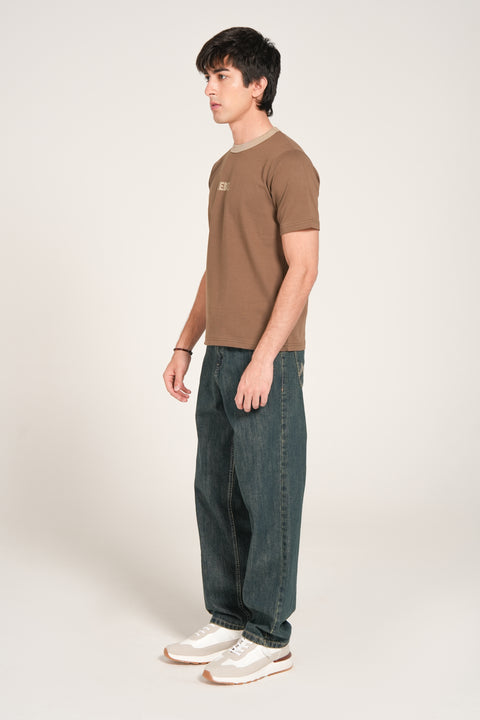 SLIM CROPPED CONTRAST RIB TEE