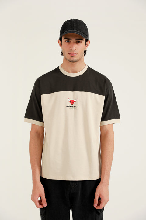 RELAXED FIT CONTRAST PANEL TEE