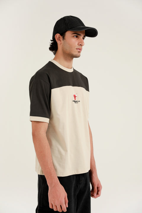 RELAXED FIT CONTRAST PANEL TEE