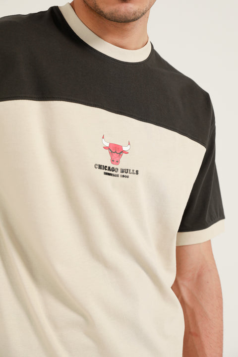 RELAXED FIT CONTRAST PANEL TEE