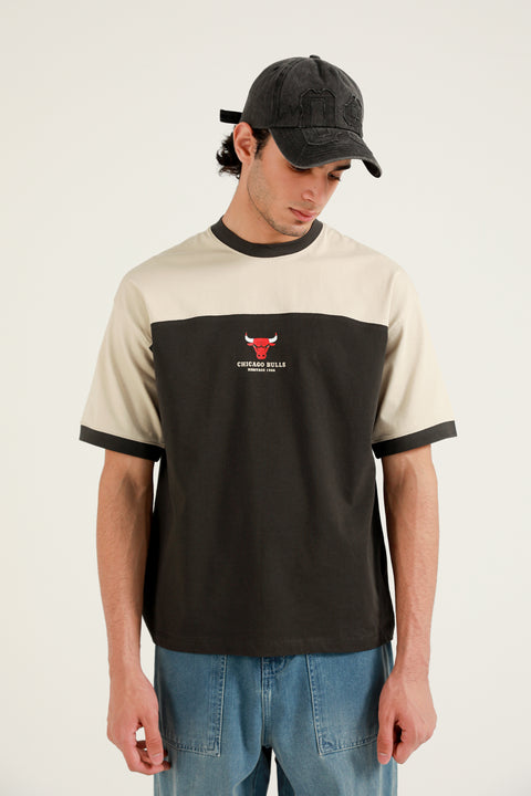 RELAXED FIT CONTRAST PANEL TEE