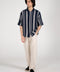 BAGGY FIT TEXTURED STRIPED SHIRT