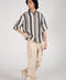 BAGGY FIT TEXTURED STRIPED SHIRT