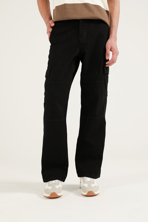 WIDE LEG FIT CARGO DENIM