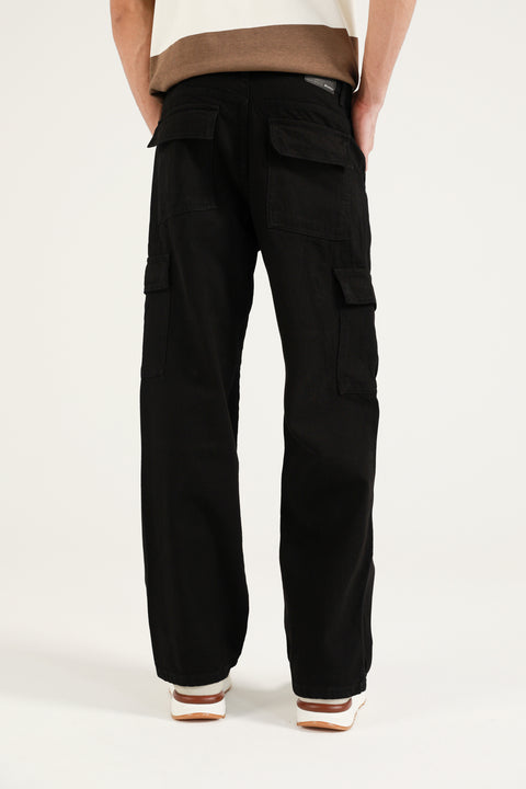 WIDE LEG FIT CARGO DENIM