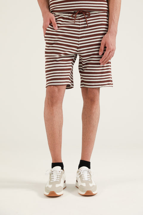 TEXTURED STRIPED SHORTS