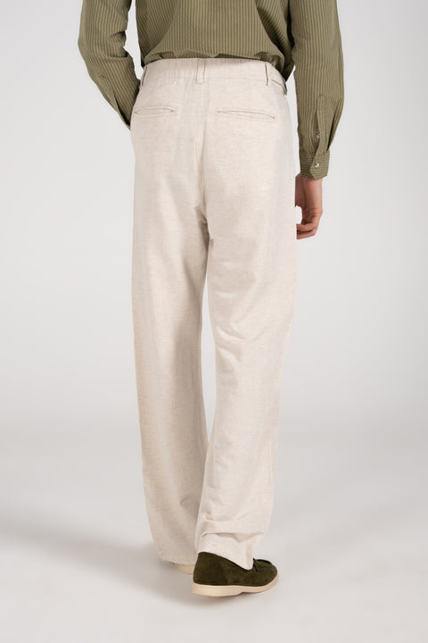 LINEN TROUSER WITH ADJUSTABLE WAIST