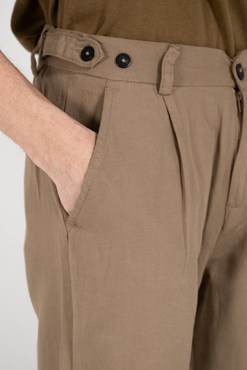 LINEN TROUSER WITH ADJUSTABLE WAIST